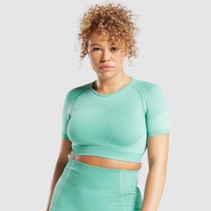 Gymshark green ultra seamless crop top